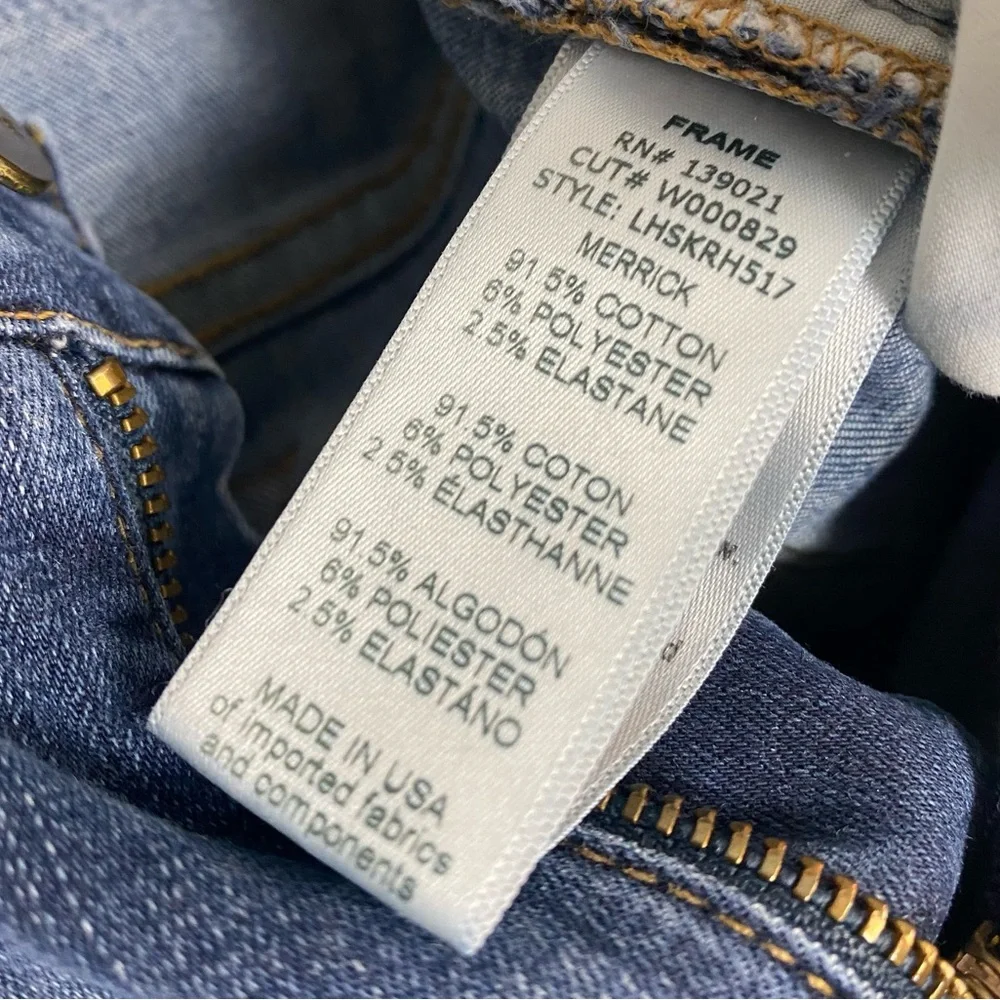 Frame Le High Skinny Released Raw Hem Jeans in Merrick Wash - Picture 10 of 11